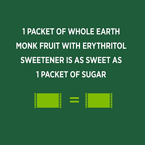 Whole Earth Sweetener Co. Stevia & Monk Fruit Sweetener, Erythritol Sweetener, Stevia Packets, Sugar Substitute, Natural Sweetener, 400 Count