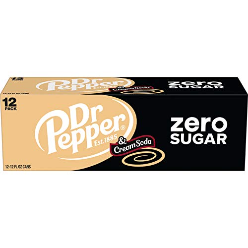 Dr Pepper Zero Strawberries and Cream Soda, 12 fl oz cans, 12 Pack