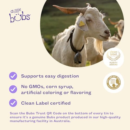 Bubs Goat Milk Follow On Formula Stage 2, Babies 6-12 months, Made with Fresh Goat Milk, 28.2 oz