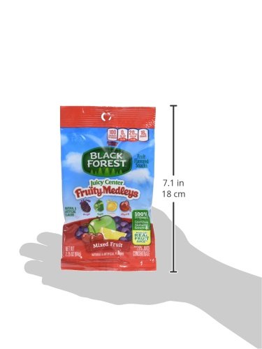 Black Forest, Juicy Burst, Fruit Flavored Snacks, Mixed Fruit Flavors, A Juicy Burst of Natural Flavors, Made with Real Fruit Juice, School Snacks, 0.8 oz 40 ct