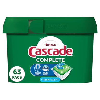 Cascade Complete ActionPacs, Dishwasher Detergent Pods, Fresh, 27 Count