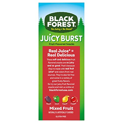 Black Forest, Juicy Burst, Fruit Flavored Snacks, Mixed Fruit Flavors, A Juicy Burst of Natural Flavors, Made with Real Fruit Juice, School Snacks, 0.8 oz 40 ct