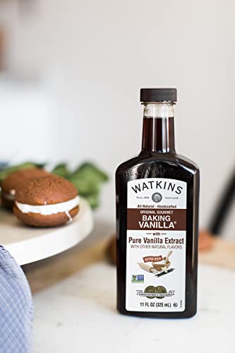 Watkins All Natural Original Gourmet Baking Vanilla, with Pure Vanilla Extract, 11 Fl Oz (Pack of 1) - Packaging May Vary