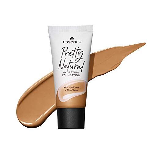 essence Pretty Natural Hydrating Foundation Make Up with Hyaluronic + Aloe Vera, No. 040 Neutral Vanilla, Nude Moisturising, Radiantly Fresh, Matte, Vegan, Oil-Free, Alcohol-Free (30 ml)