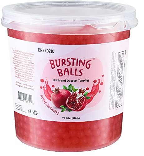 Strawberry Boba Pearls, Strawberry Popping Boba Bursting Boba, Strawberry Bubble Tapioca Pearls For Bubble Tea 1 Pound (Strawberry, 1 LB Pack of 1)