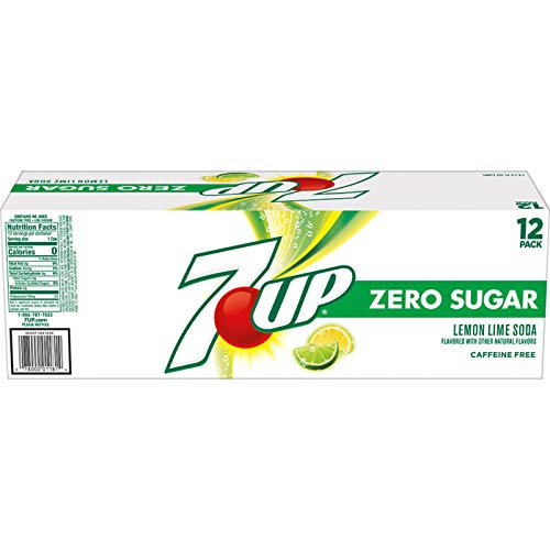 7UP Zero Sugar Lemon Lime Soda, 12 fl oz cans (Pack of 12)