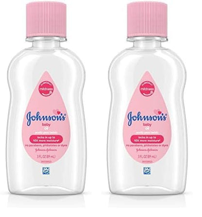 Johnson's Baby Oil, Pure Mineral Oil to Prevent Moisture Loss, Original 3 fl. oz