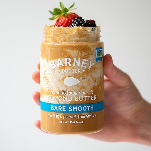 Barney Butter Almond Butter, Smooth, 16 Ounce Jar, Skin-Free Almonds, No Stir, Non-GMO, Gluten Free, Keto, Paleo, Vegan