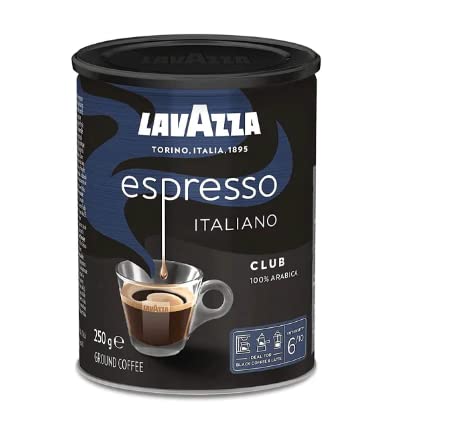 Lavazza Espresso Ground Coffee Blend, Medium Roast, 8-Oz Cans, Pack of 4 (Packaging May Vary) Premium Blend, Value Pack, Non-GMO, 100% Arabica, Rich-bodied