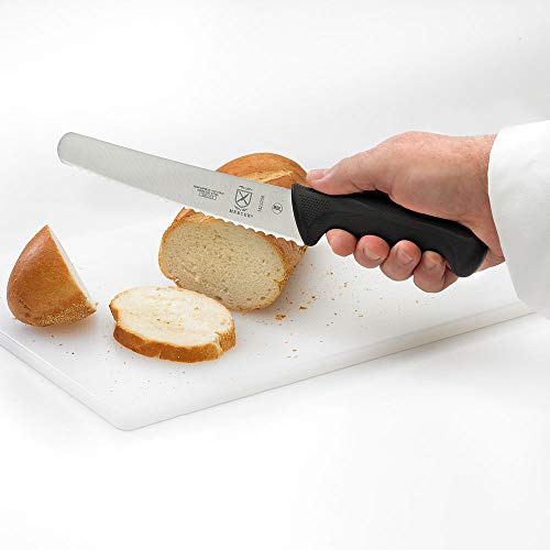 Mercer Culinary M23210 Millennia Black Handle, 10-Inch Wide Wavy Edge, Bread Knife