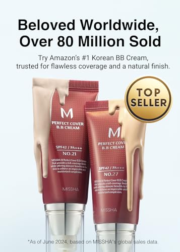 MISSHA M Perfect Cover BB Cream No.13 Bright Beige for Fair Skin SPF 42 PA +++ 1.69 Fl Oz - Tinted Moisturizer for face with SPF