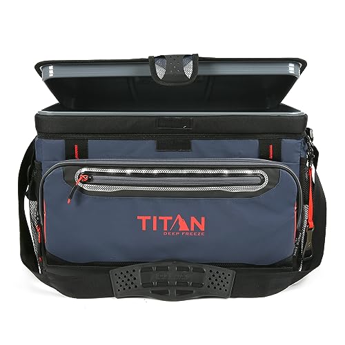 Titan Deep Freeze Cooler Zipperless Hardbody Cooler - Deep Freeze Insulation, HardBody Liner, and SmartShelf