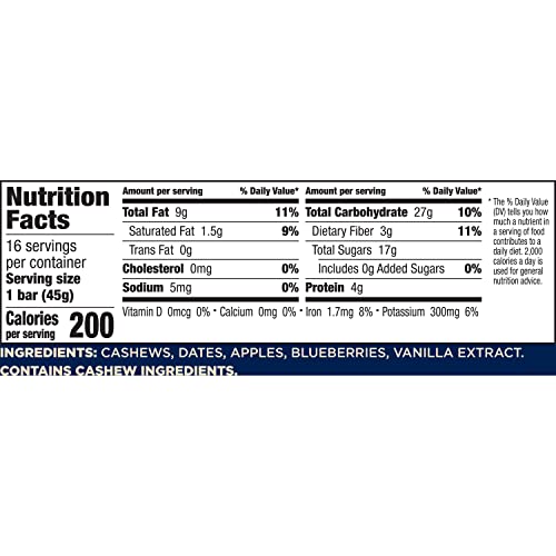 Larabar Bluberry Muffin, Gluten Free Vegan Fruit & Nut Bar, 16 Ct