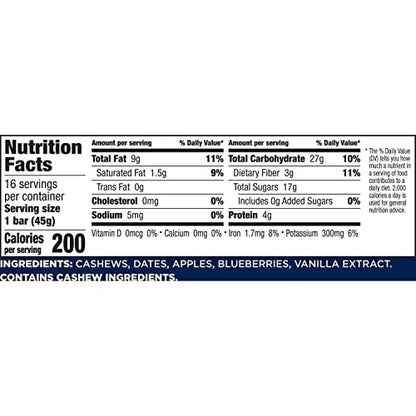 Larabar Bluberry Muffin, Gluten Free Vegan Fruit & Nut Bar, 16 Ct