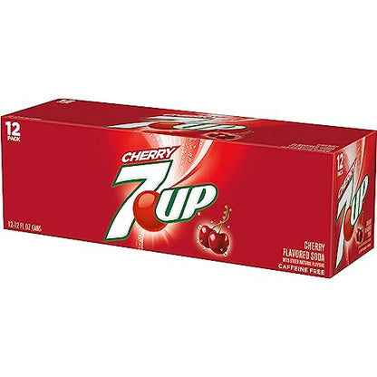 7UP Cherry Zero Sugar Soda, 12 fl oz cans (Pack of 12)