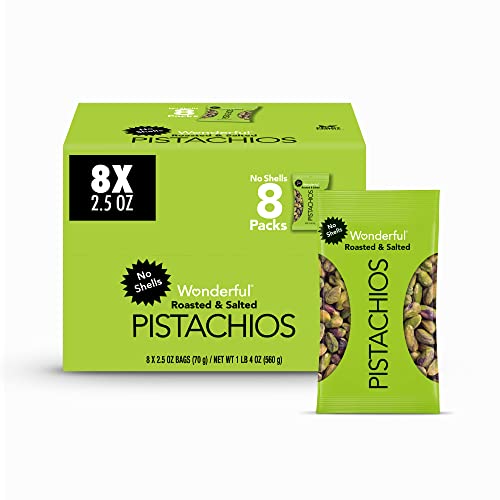 Wonderful Pistachios No Shells, Smokey Barbeque Nuts, 2.25 Ounce Bag (Pack Of 8), Protein Snack, Gluten Free, On-the-Go Snack