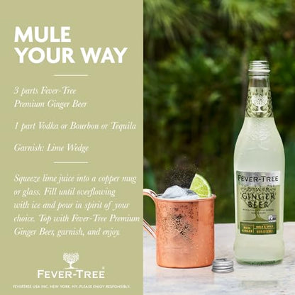 Fever Tree Ginger Beer - Premium Quality Mixer - Refreshing Beverage for Cocktails & Mocktails. Naturally Sourced Ingredients, No Artificial Sweeteners or Colors - 150 ML Cans - Pack of 24