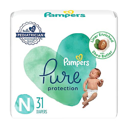 Pampers Pure Protection Diapers - Size 5, One Month Supply (132 Count), Hypoallergenic Premium Disposable Baby Diapers (Packaging May Vary)