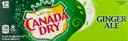 Canada Dry Zero Sugar Ginger Ale Soda, 12 fl oz cans (Pack of 12)