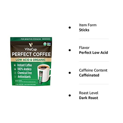 VitaCup Slim Instant Coffee Packets, with Garcinia, Fiber, B Vitamins, Bold & Smooth, Medium Dark Roast, 100% Arabica Coffee in Single Serve Sticks, 24 Ct