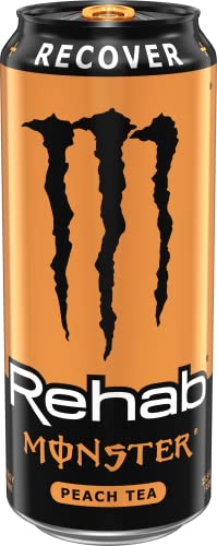 Monster Energy Rehab Tea + Lemonade + Energy, Energy Iced Tea, Energy Drink 15.5 Ounce (Pack of 15)