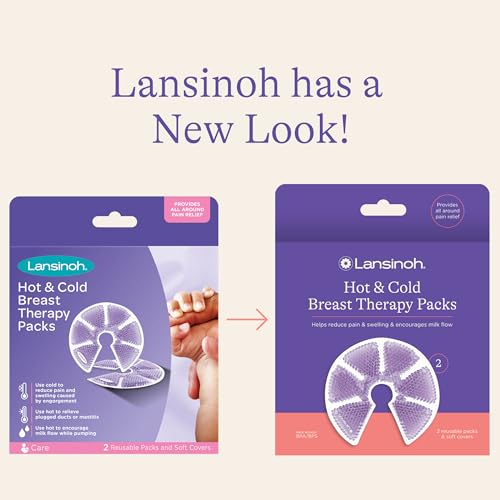 Lansinoh Breast Therapy Packs with Soft Covers, Hot and Cold Breast Pads, Breastfeeding Essentials for Moms, 2 Pack