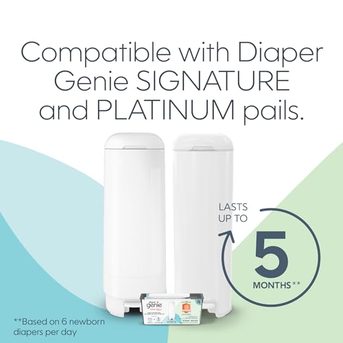 Diaper Genie Easy Roll Refill with 30 Bags | Lasts Up to 8 Months or Holds Up to 1410 Newborn Diapers Per Refill