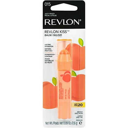 Revlon Lip Balm, Kiss Tinted Lip Balm, Face Makeup with Lasting Hydration, SPF 20, Infused with Natural Fruit Oils, 030 Sweet Cherry, 0.09 Oz