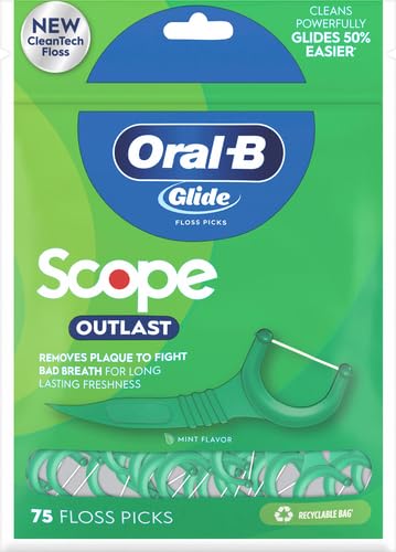 Oral-B Complete Glide Floss Picks, Scope Outlast, 75-ct