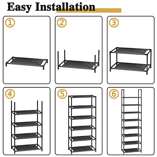 Z&L HOUSE 8 Tier Shoe Rack Narrow, Sturdy Shoe Rack Tall Store 16-20 Pairs of Shoes, Stackable Shoe Shelf for Closet Entryway to Increase The Use of Space