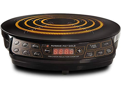 Nuwave Gold Precision Induction Cooktop, Portable, Powerful with Large 8” Heating Coil,100°F to 575°F, 3 Wattage Settings, 12” Heat-Resistant Cooking Surface