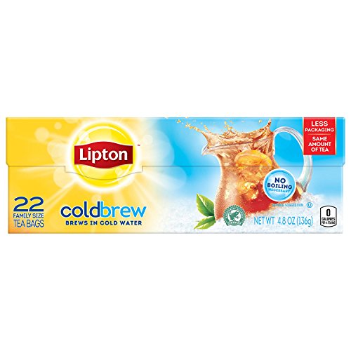 Lipton Unsweetened Iced Tea Bags, Family Size Tea Bags, 144 Total Tea Bags (24ct - Pack of 6)