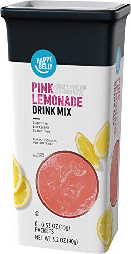 Amazon Brand - Happy Belly Drink Mix Singles, Lemonade, 0.53 ounce (Pack of 6)