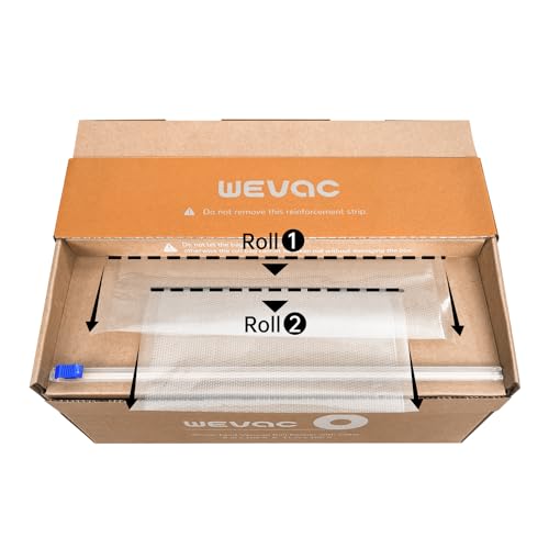 Wevac 11” x 150’ Food Vacuum Seal Roll Keeper with Cutter, Ideal Vacuum Sealer Bags for Food Saver, BPA Free, Commercial Grade, Great for Storage, Meal prep and Sous Vide