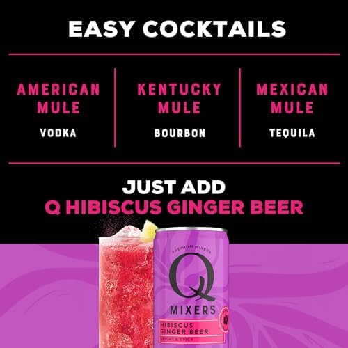 Q Mixers Tonic Water, Premium Cocktail Mixer Made with Real Ingredients, Only 45 Calories per Can, 7.5 Fl oz (Pack of 24)