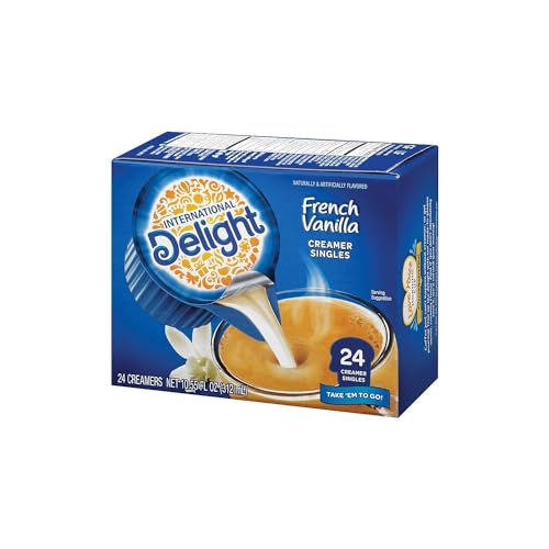 International Delight Coffee Creamer Singles, Sweet & Creamy, Shelf Stable Flavored Creamer, 24 Ct, 16 FL Oz, Pre-Portioned Creamers