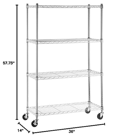 Amazon Basics 3-Shelf Adjustable, Heavy Duty Storage Shelving Unit (250 lbs loading capacity per shelf), Steel Organizer Wire Rack, 23.2"L x 13.4"W x 30"H, Black