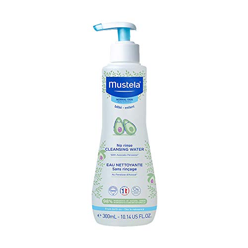 Mustela Baby Cleansing Water - No-Rinse Micellar Water - with Natural Avocado & Aloe Vera - for Baby's Face, Body & Diaper - 1 or 2-Pack - Various Sizes