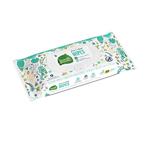 Seventh Generation Baby Wipes, Sensitive Protection with Flip Top Dispenser, White, unscented, 72 Count (Pack of 7) (Packaging May Vary)