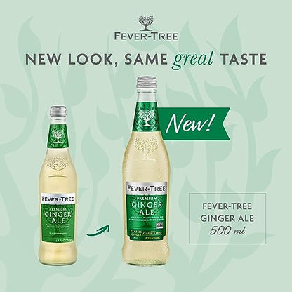 Fever Tree Ginger Beer - Premium Quality Mixer - Refreshing Beverage for Cocktails & Mocktails. Naturally Sourced Ingredients, No Artificial Sweeteners or Colors - 150 ML Cans - Pack of 24