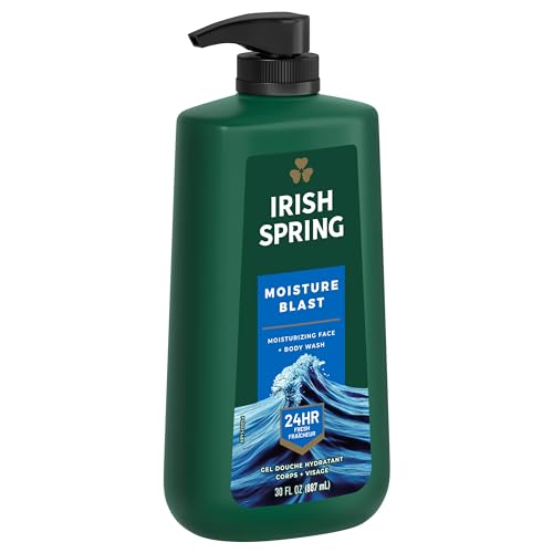 Irish Spring 5 in 1 Body Wash for Men, Men's Body Wash, Smell Fresh and Clean for 24 Hours, Conditions and Cleans Body, Face, and Hair, Made with Biodegradable Ingredients, 30 Oz Pump