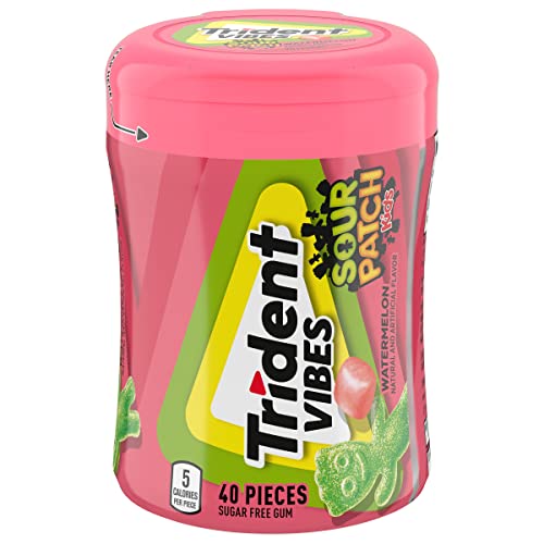 Trident Vibes Spearmint Rush Sugar Free Gum, 6 Bottles of 40 Pieces (240 Total Pieces)