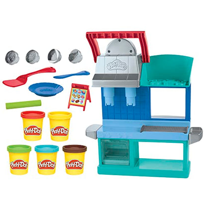 Play-Doh Kitchen Creations Busy Chef's Restaurant Playset, 2-Sided Play Kitchen Set, Preschool Cooking Toys, Kids Arts & Crafts, Ages 3+