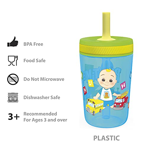 Zak Designs 15oz Bluey Kelso Tumbler Set, BPA-Free Leak-Proof Screw-On Lid with Straw Made of Durable Plastic and Silicone, Perfect Bundle for Kids, 2 Count (Pack of 1)