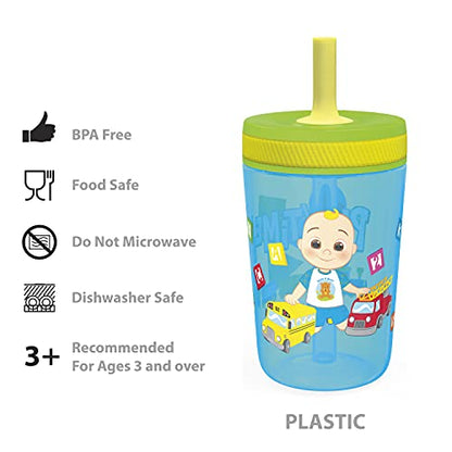 Zak Designs 15oz Bluey Kelso Tumbler Set, BPA-Free Leak-Proof Screw-On Lid with Straw Made of Durable Plastic and Silicone, Perfect Bundle for Kids, 2 Count (Pack of 1)