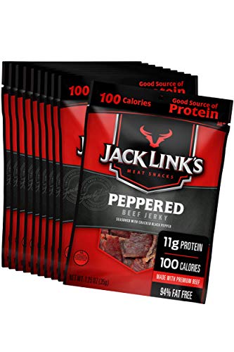 Jack Link's Beef Jerky 5 Count Multipack, Original, 5, 0.625 oz. Bags - Flavorful Meat Snack for Lunches, Ready to Eat - 7g of Protein, Made with 100% Beef - No Added MSG** or Nitrates/Nitrites