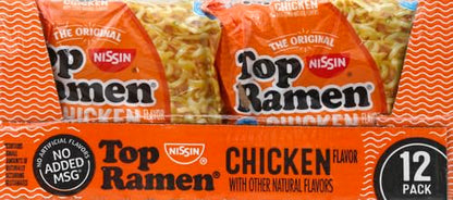 Nissin Top Ramen Noodle Soup, Beef, 3 Ounce (Pack of 24)