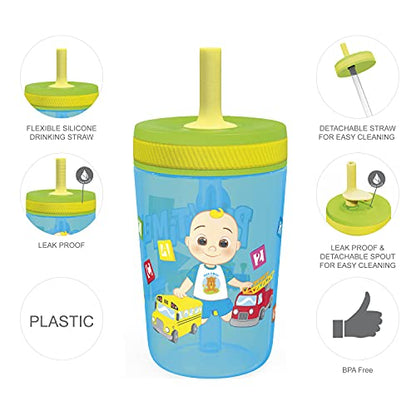 Zak Designs 15oz Bluey Kelso Tumbler Set, BPA-Free Leak-Proof Screw-On Lid with Straw Made of Durable Plastic and Silicone, Perfect Bundle for Kids, 2 Count (Pack of 1)