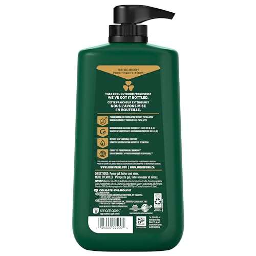 Irish Spring 5 in 1 Body Wash for Men, Men's Body Wash, Smell Fresh and Clean for 24 Hours, Conditions and Cleans Body, Face, and Hair, Made with Biodegradable Ingredients, 30 Oz Pump