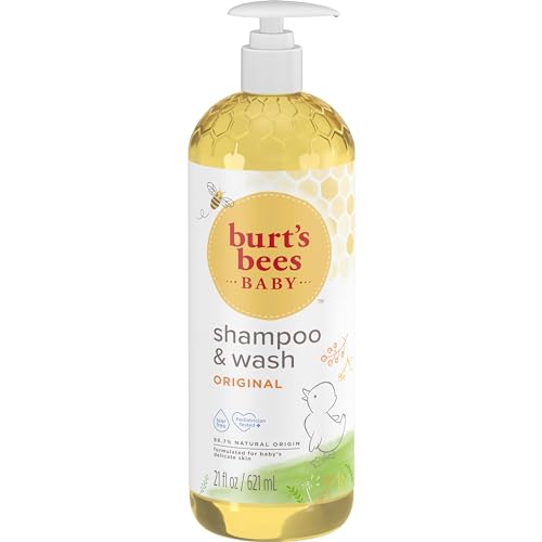 Burt's Bees Baby Shampoo and Wash, Original, Tear Free, Pediatrician Tested, 98.7% Natural Origin, 21 Fluid Ounces